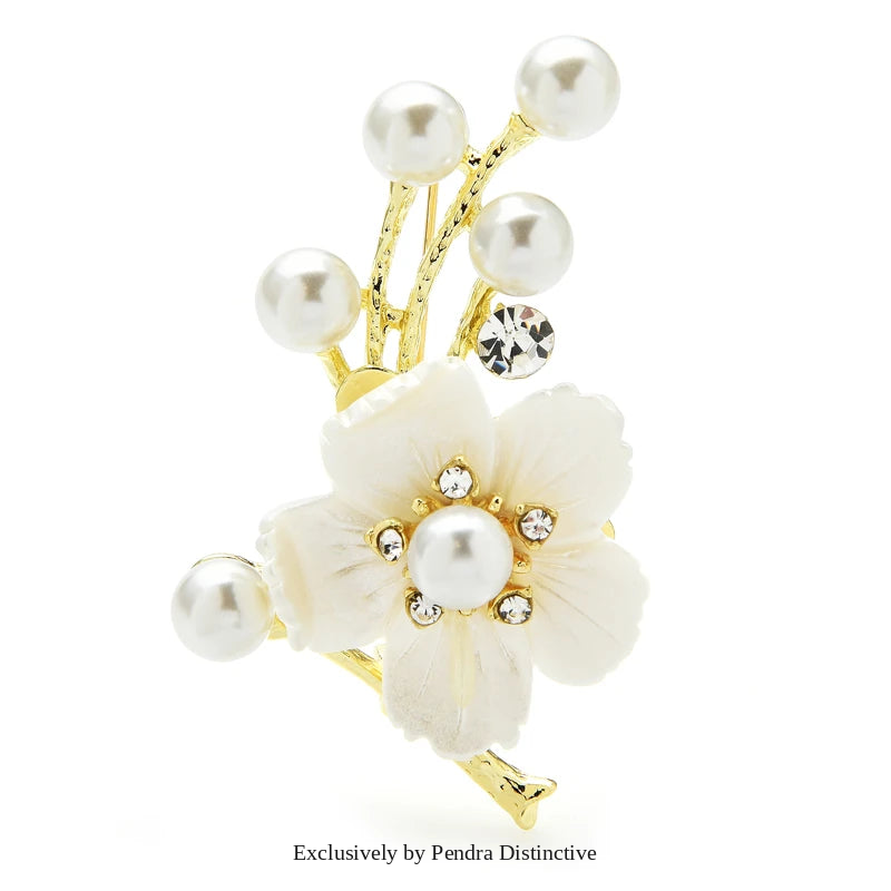 PENDRA Blossom Shell Plum Blossom Flower Brooch