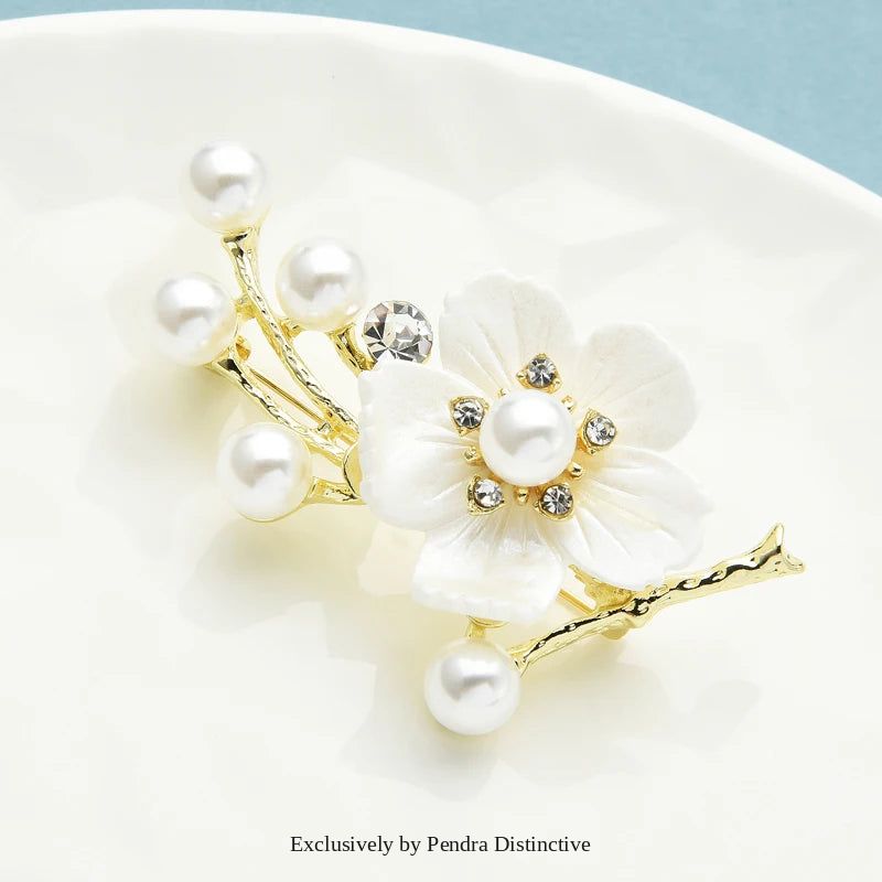 PENDRA Blossom Shell Plum Blossom Flower Brooch