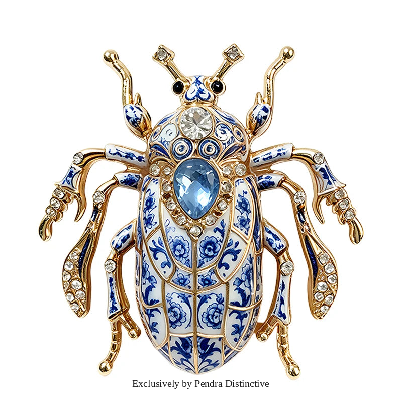PENDRA Blue-and-white Insects Brooch