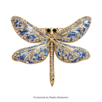 PENDRA Blue-and-white Insects Brooch