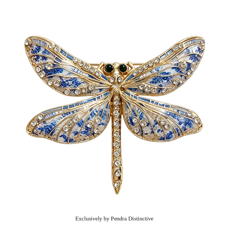 PENDRA Blue-and-white Insects Brooch