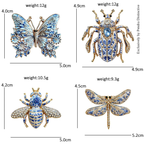 PENDRA Blue-and-white Insects Brooch