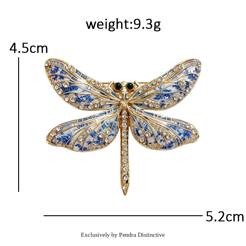 PENDRA Blue-and-white Insects Brooch