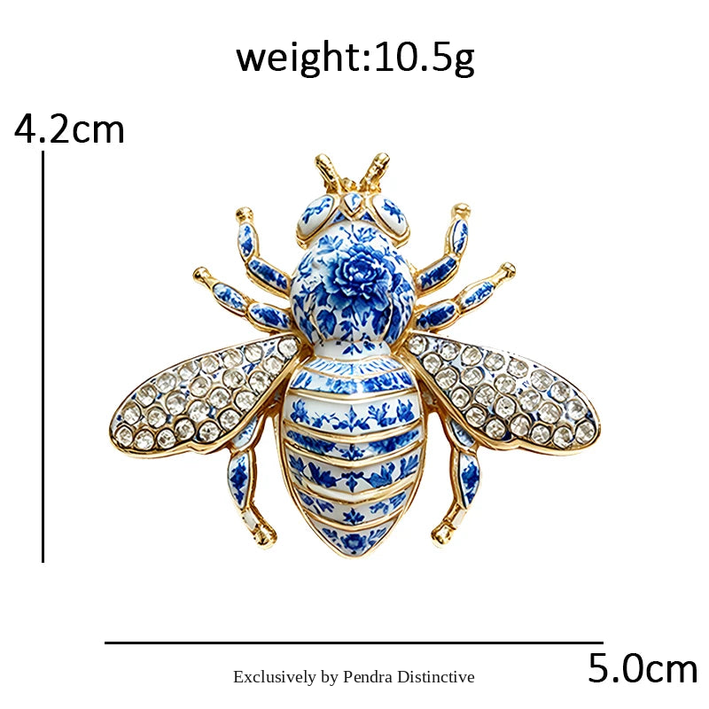 PENDRA Blue-and-white Insects Brooch