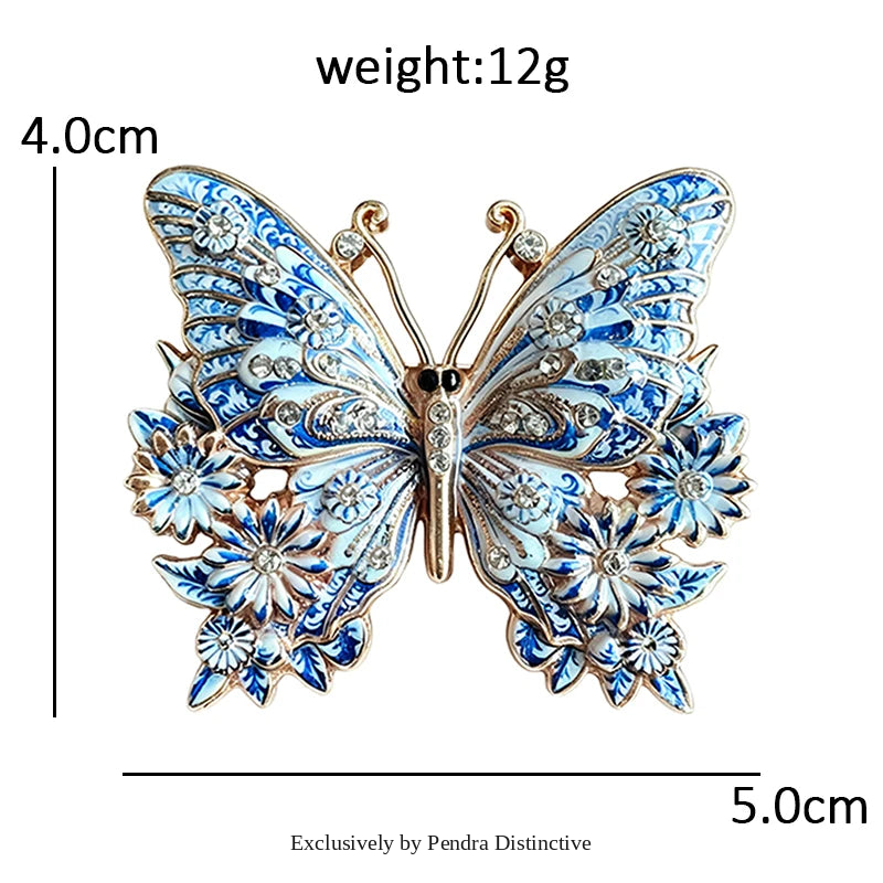 PENDRA Blue-and-white Insects Brooch