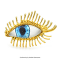 PENDRA Blue Eye Long Eyelash Women Brooch