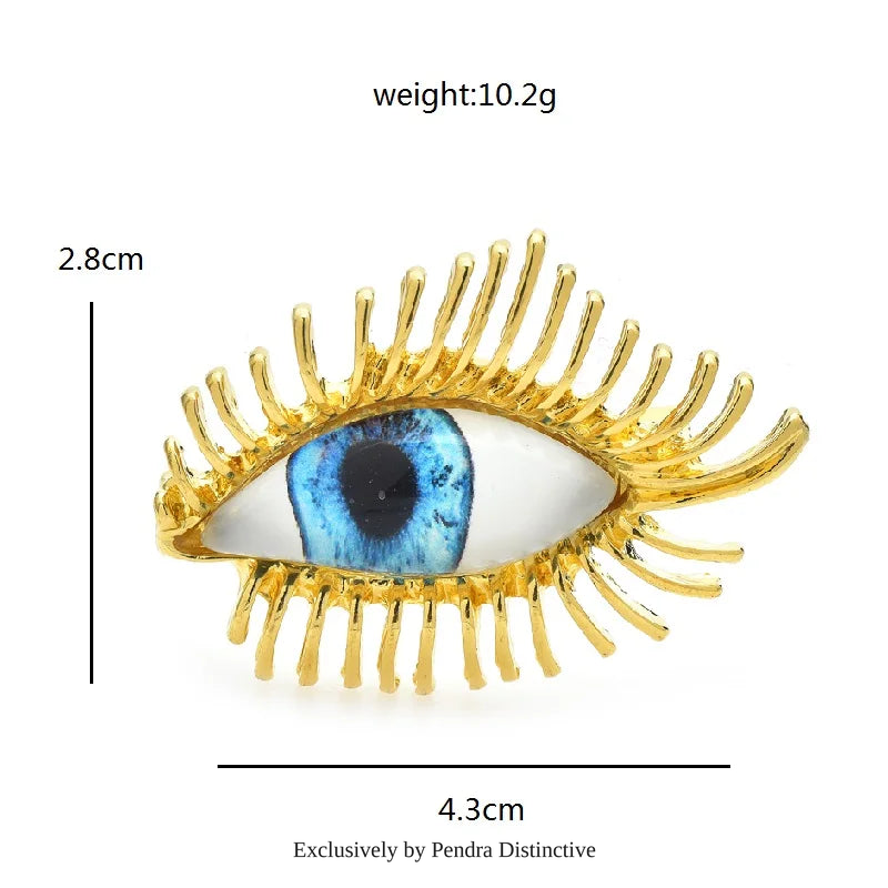 PENDRA Blue Eye Long Eyelash Women Brooch
