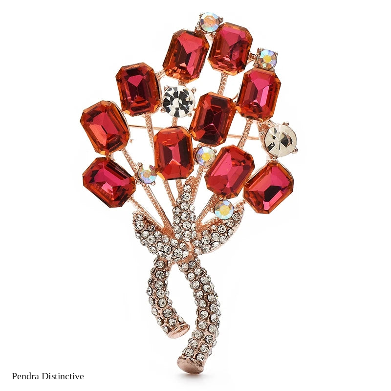 PENDRA Bouquetelle Crystal Flower Bouquet Brooch