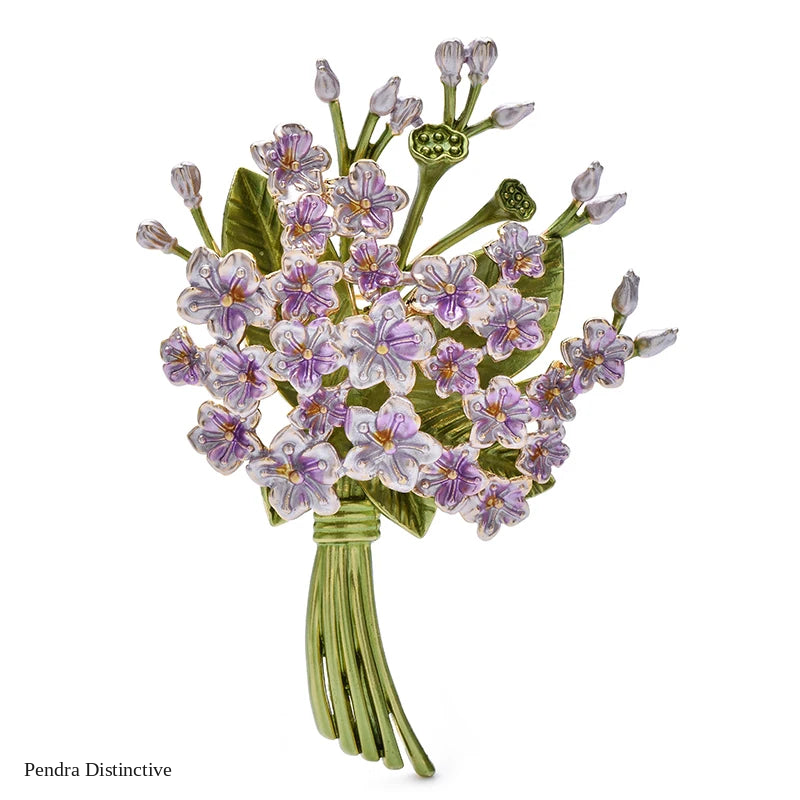PENDRA Bouquetta 3-Color Enamel Flower Bouquet Brooch
