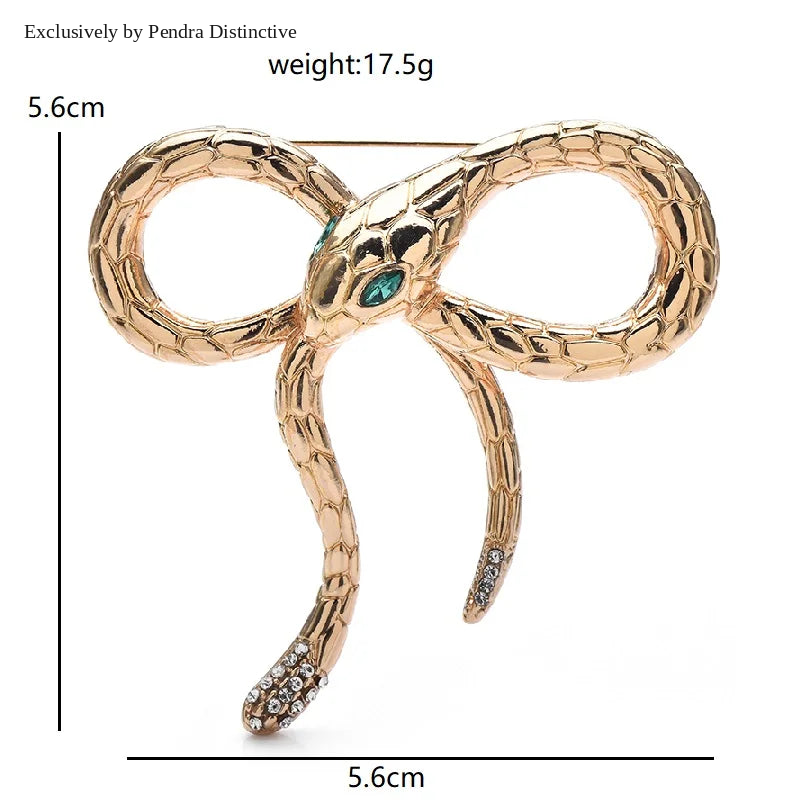 PENDRA Bow knot Snake Brooch