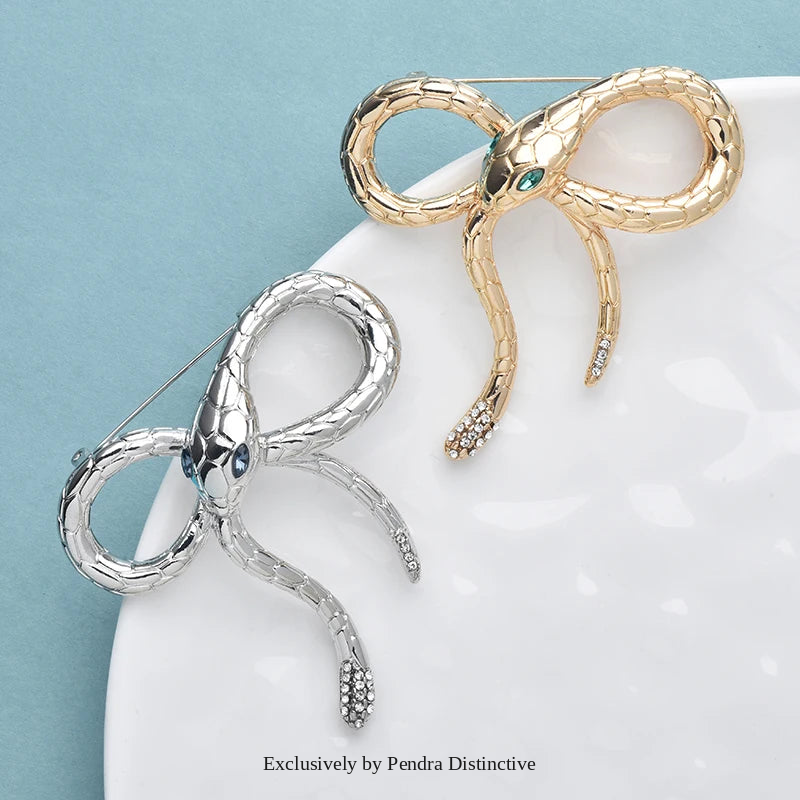 PENDRA Bow knot Snake Brooch