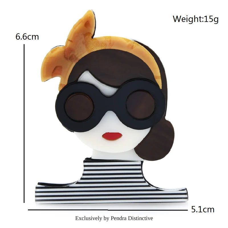 PENDRA Wear Bowknot  Glasses Gentle Lady Brooch