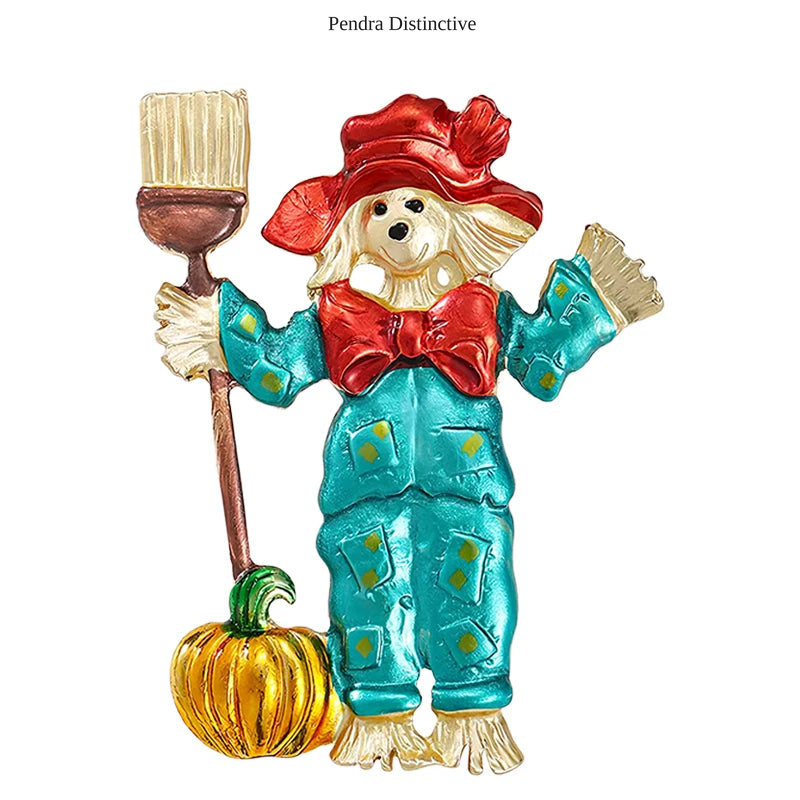 PENDRA Funny Taking Broom Dog Brooch