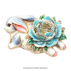 PENDRA Bunnybloom Flower Rabbit Brooch