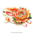 PENDRA Bunnybloom Flower Rabbit Brooch