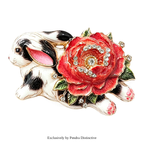PENDRA Bunnybloom Flower Rabbit Brooch