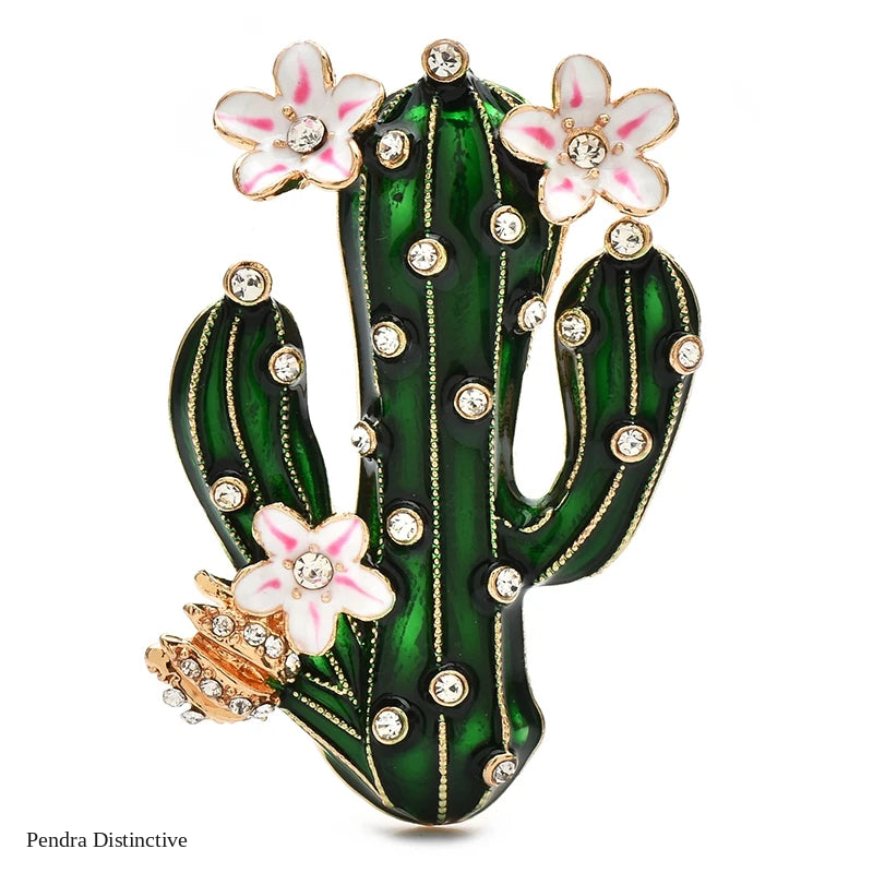 PENDRA Cactelle Flowering Cactus Brooch