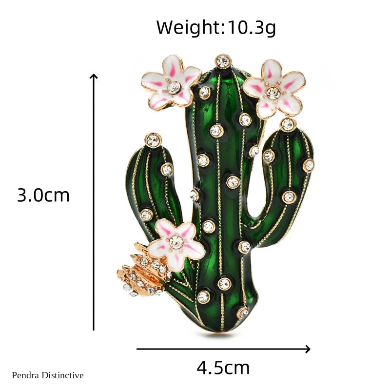 PENDRA Cactelle Flowering Cactus Brooch