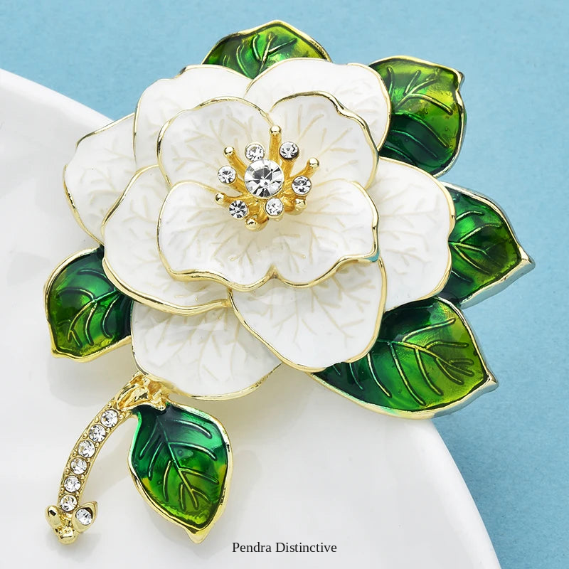 PENDRA Camellia Luxury Camellia Flower Brooch
