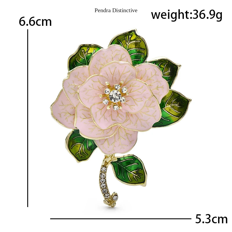 PENDRA Camellia Luxury Camellia Flower Brooch