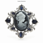 PENDRA Crystal Lady Figure Badge Brooch
