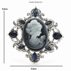 PENDRA Crystal Lady Figure Badge Brooch