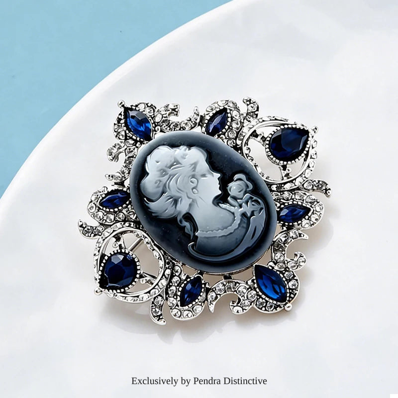 PENDRA Crystal Lady Figure Badge Brooch