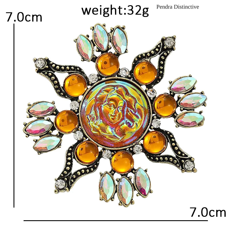 PENDRA Vintage Cameo Face Brooch