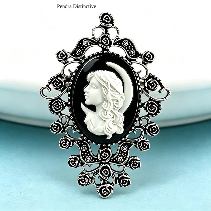 PENDRA Vintage Cameo Figure Brooch