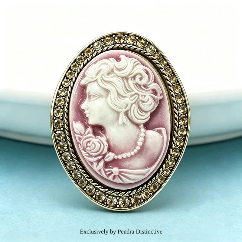 PENDRA Vintage Cameo Lady Face Brooch