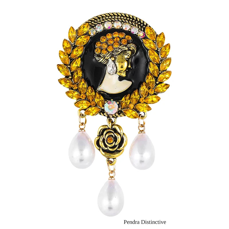 PENDRA Vintage Lady Cameo Brooch