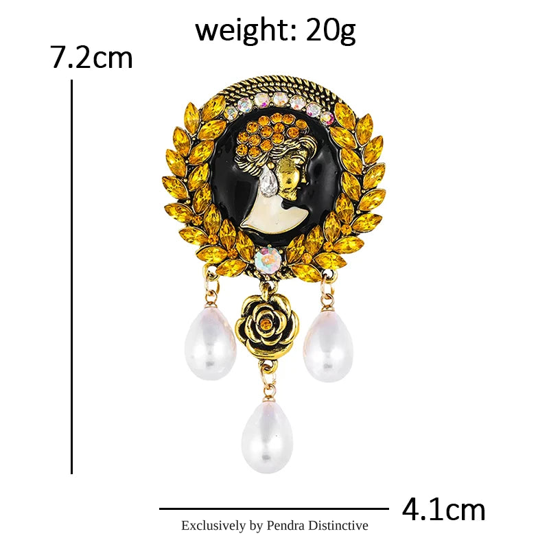 PENDRA Vintage Lady Cameo Brooch