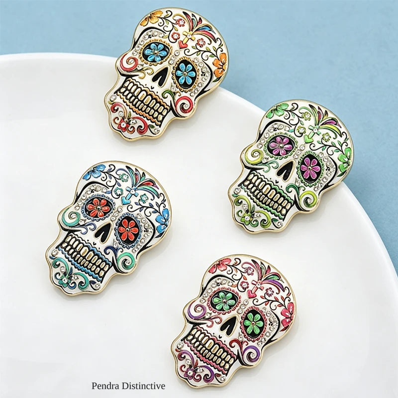 PENDRA Candy Skull Brooch