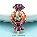 PENDRA Candyra Halloween Enamel Pumpkin Brooch