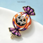 PENDRA Candyra Halloween Enamel Pumpkin Brooch