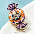 PENDRA Candyra Halloween Enamel Pumpkin Brooch