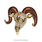 PENDRA Capricorn Spark Rhinestone Goat Brooch