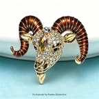 PENDRA Capricorn Spark Rhinestone Goat Brooch