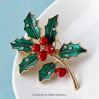 PENDRA Carnelia December Birthday Enamel Flower Brooch