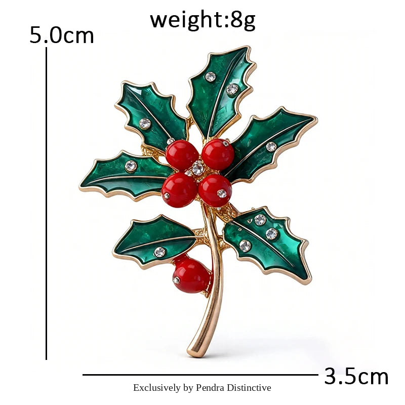 PENDRA Carnelia December Birthday Enamel Flower Brooch