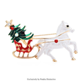 PENDRA Carrying Christmas Tree Carriage Brooch