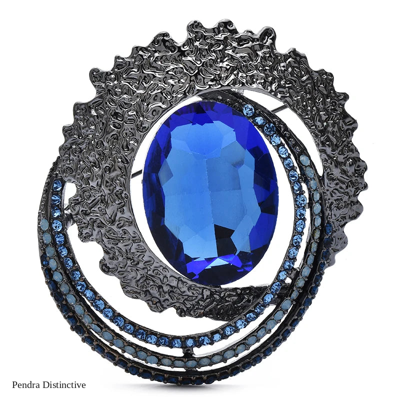 PENDRA Celestine4 Crystal Brooch