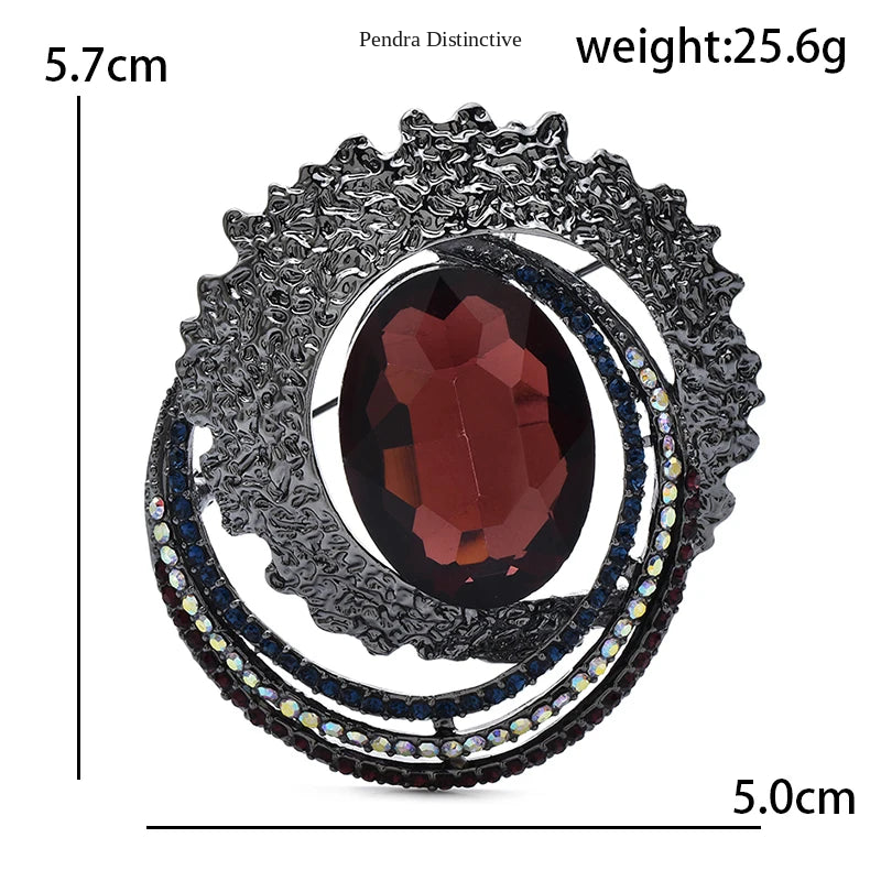 PENDRA Celestine4 Crystal Brooch