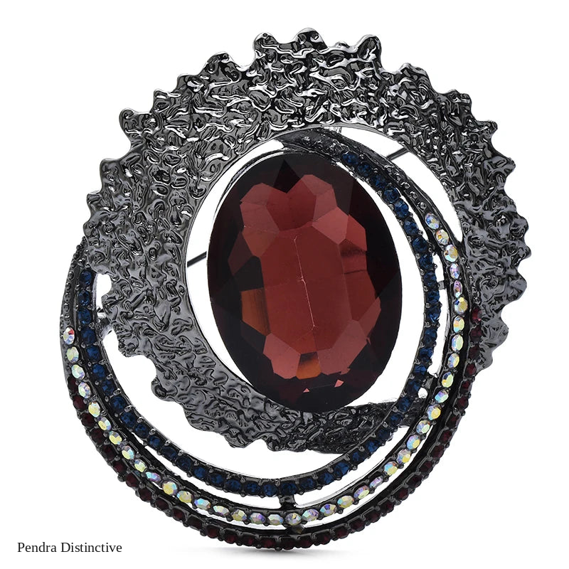 PENDRA Celestine4 Crystal Brooch