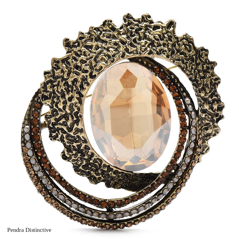 PENDRA Celestine4 Crystal Brooch