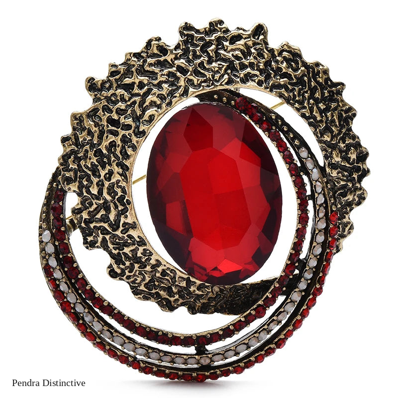 PENDRA Celestine4 Crystal Brooch