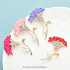 PENDRA Celosia Soft-Enamel Flower Brooch
