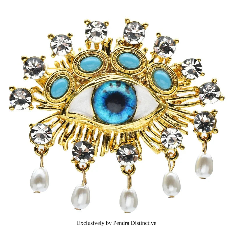 PENDRA Charming Blue Eye Brooch