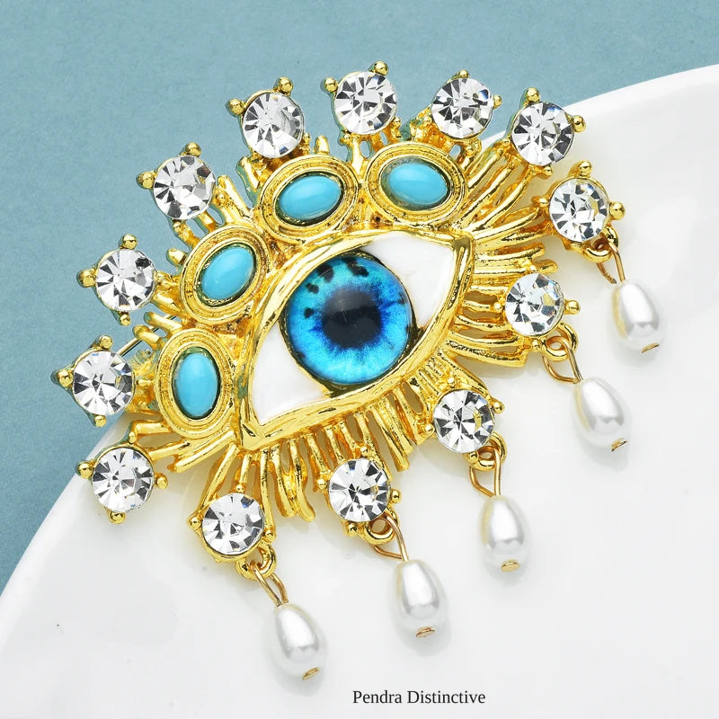 PENDRA Charming Blue Eye Brooch