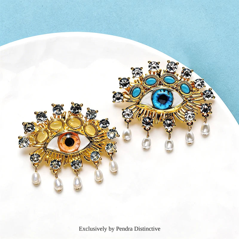 PENDRA Charming Blue Eye Brooch